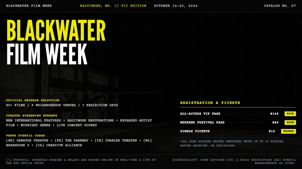 Blackwater Film Week hero design created by Miles