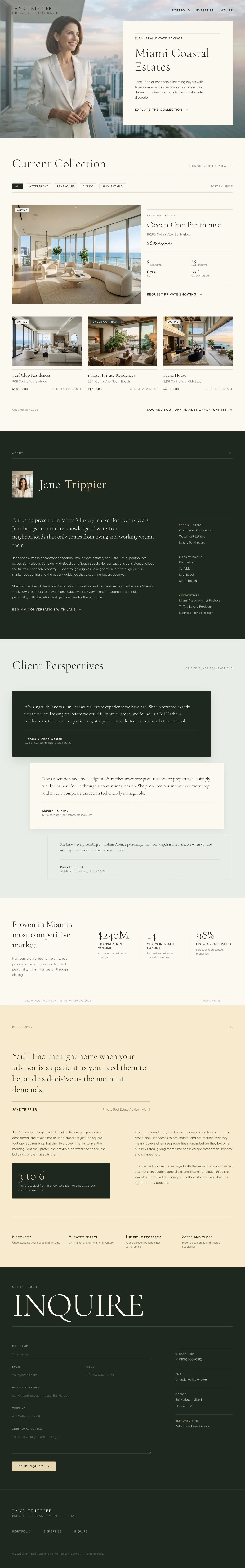 The completed Jane Trippier luxury real estate website
