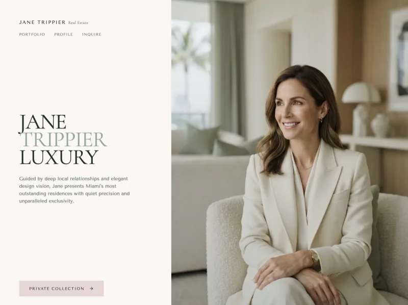 A soft portrait-led design direction for Jane Trippier
