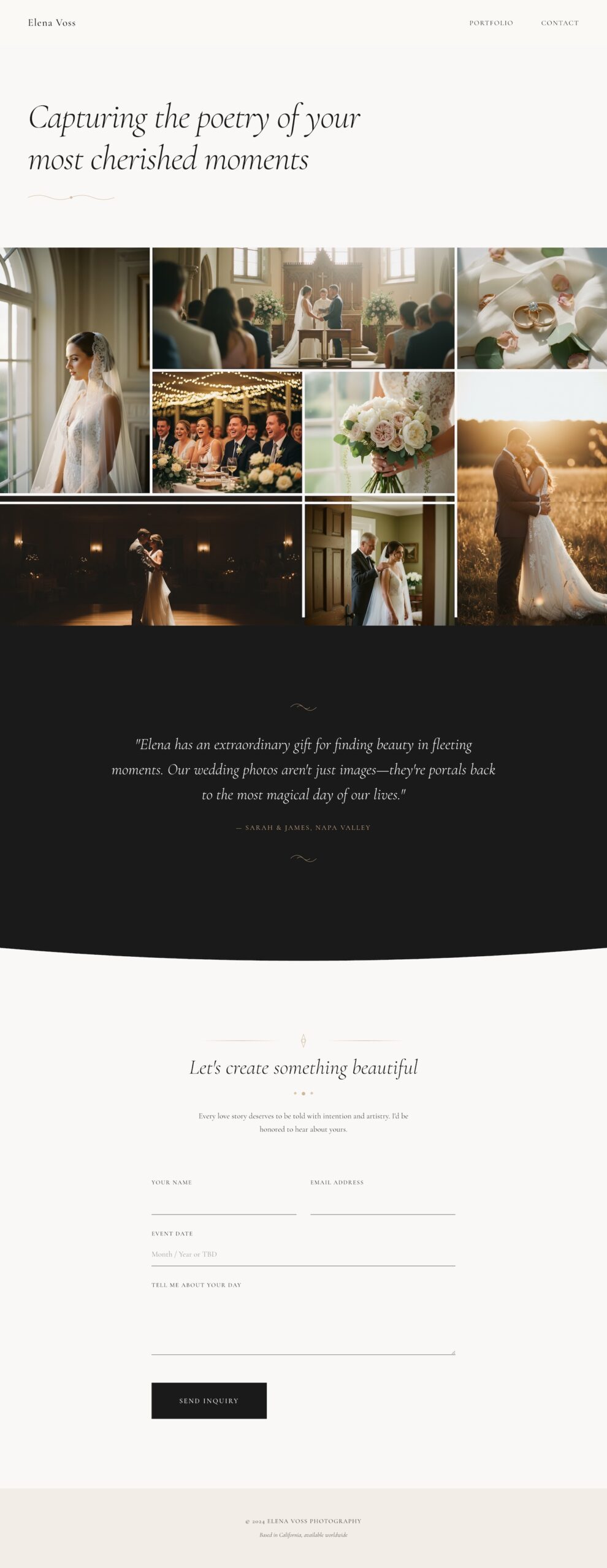 Wedding photographer website